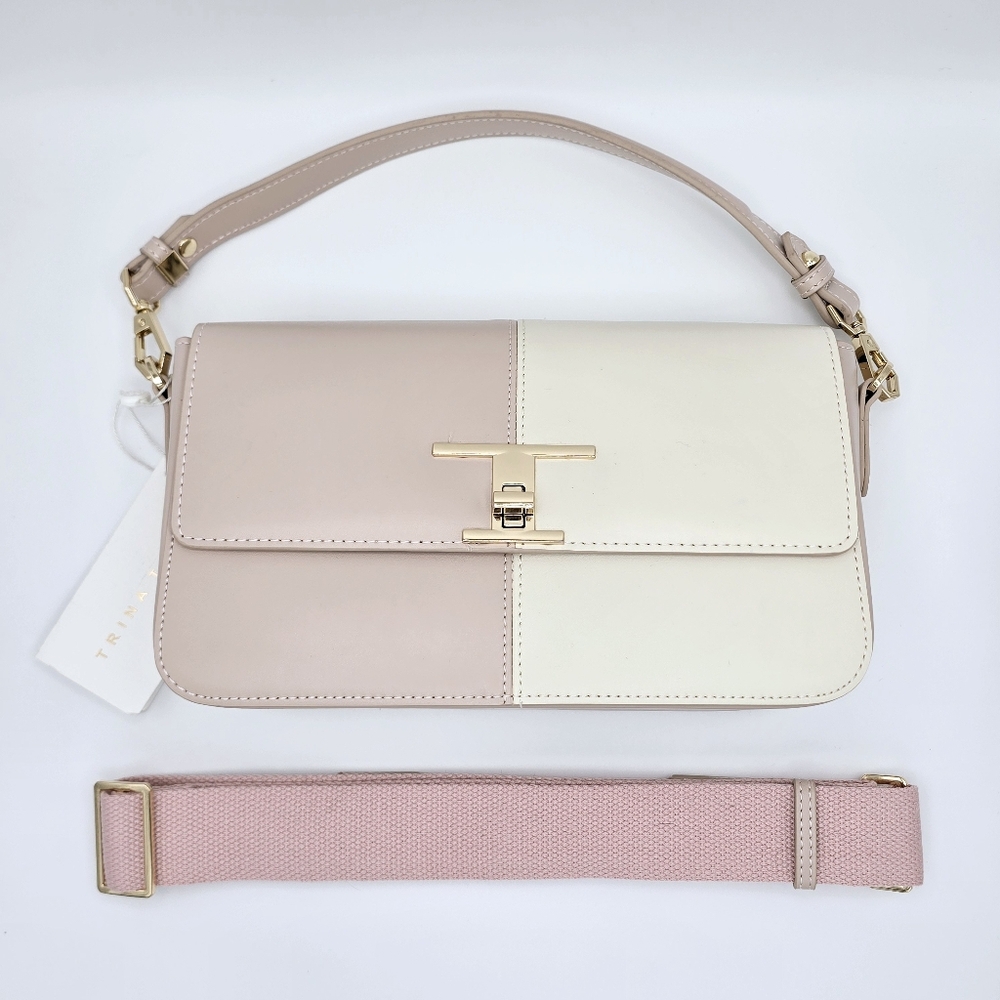 Trina Turk Morocco Two Tone Leather Crossbody Shoulder Bag - NWT
